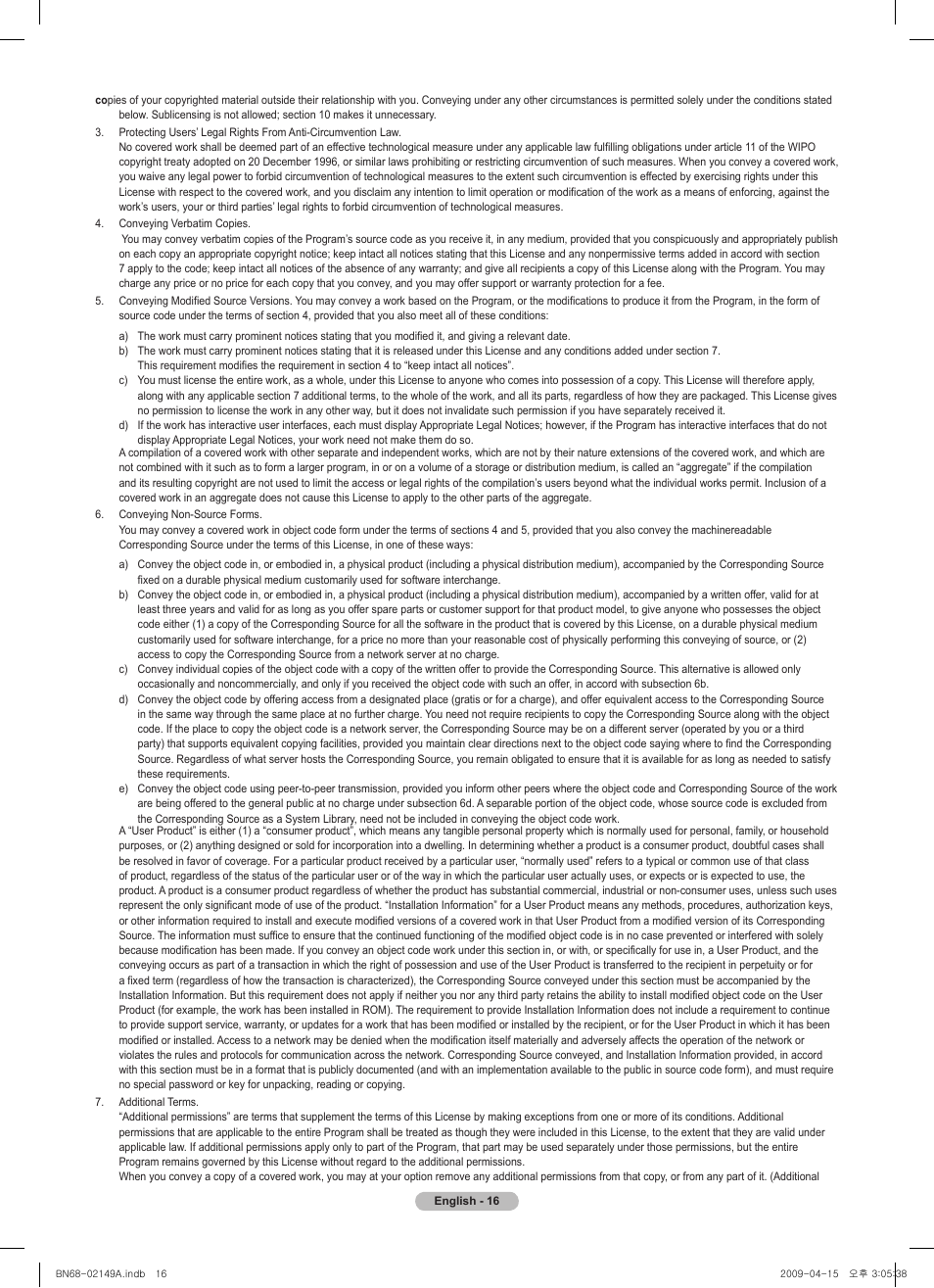 Samsung PS58B850Y1P User Manual | Page 16 / 95