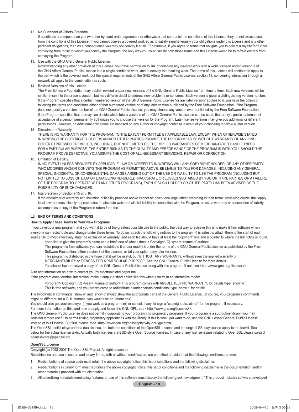 Samsung PS58B850Y1P User Manual | Page 18 / 95