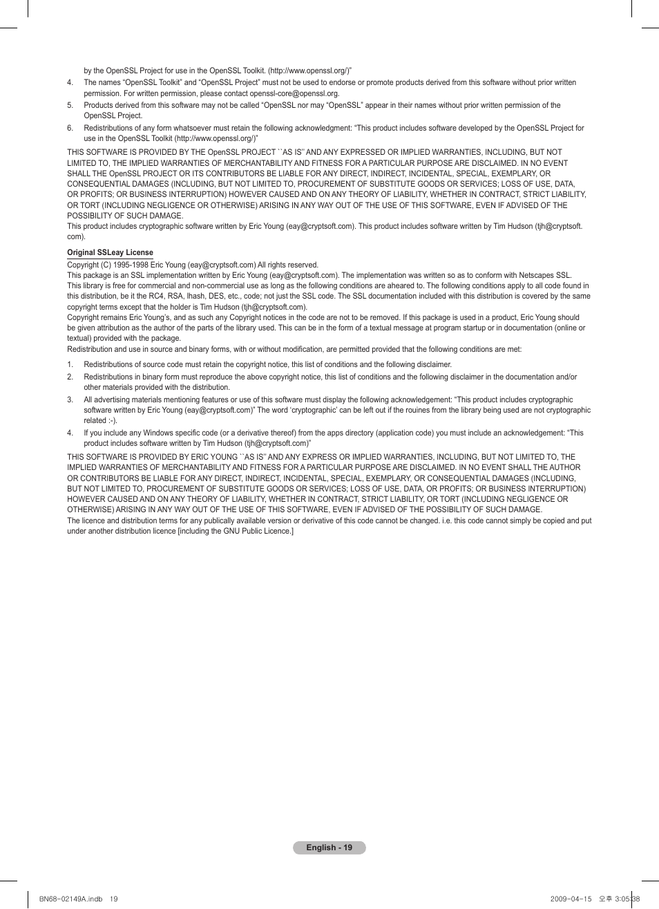 Samsung PS58B850Y1P User Manual | Page 19 / 95