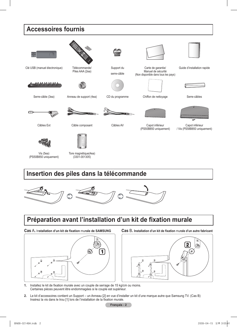Samsung PS58B850Y1P User Manual | Page 20 / 95