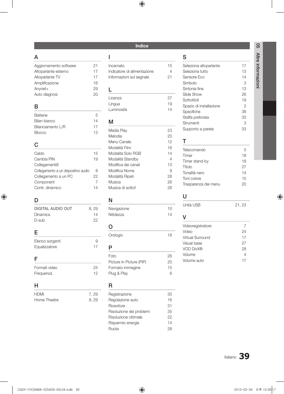 Samsung LE46C550J1W User Manual | Page 153 / 155