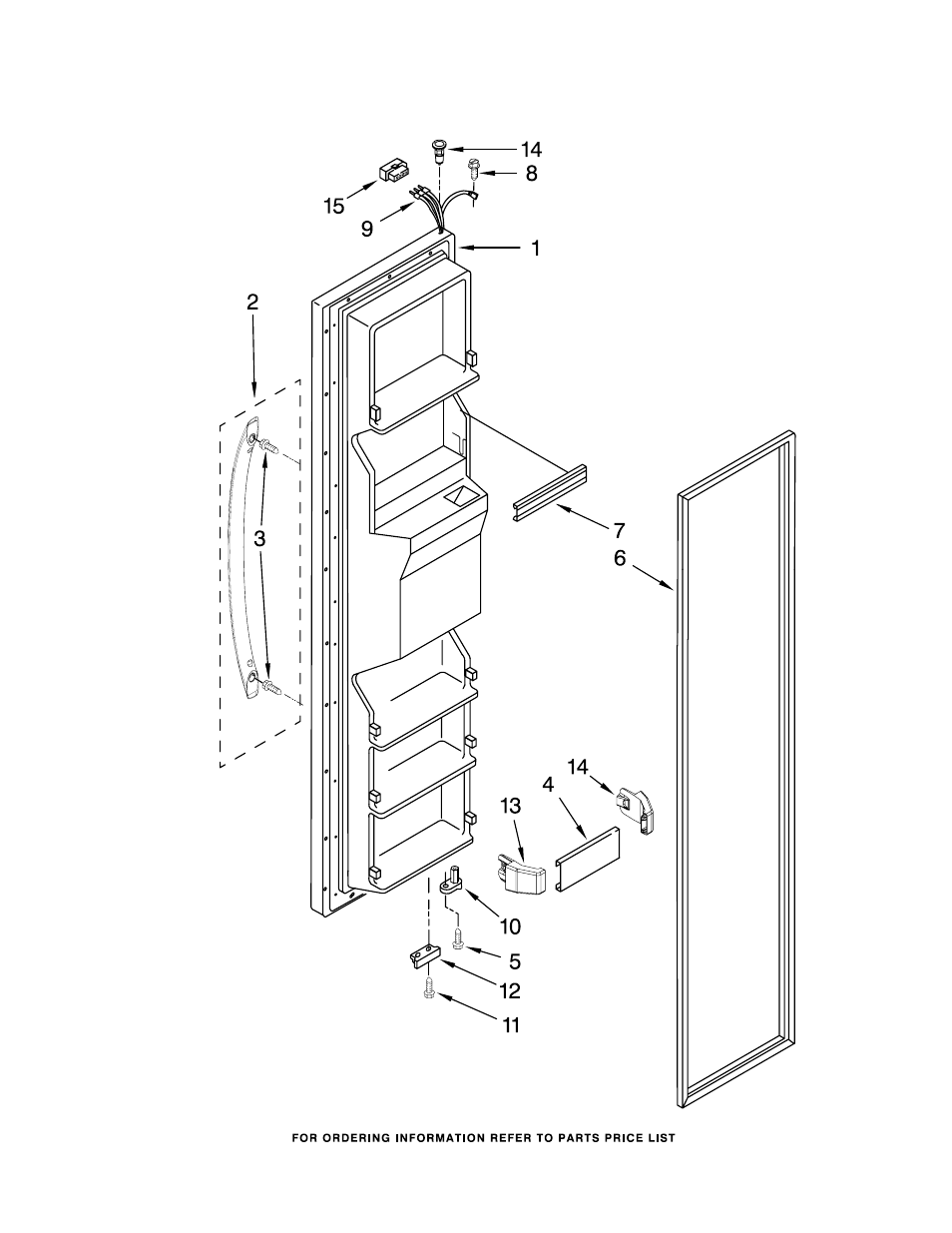 Freezer door, Freezer door parts | Amana ASD2522VRS00 User Manual | Page 11 / 21