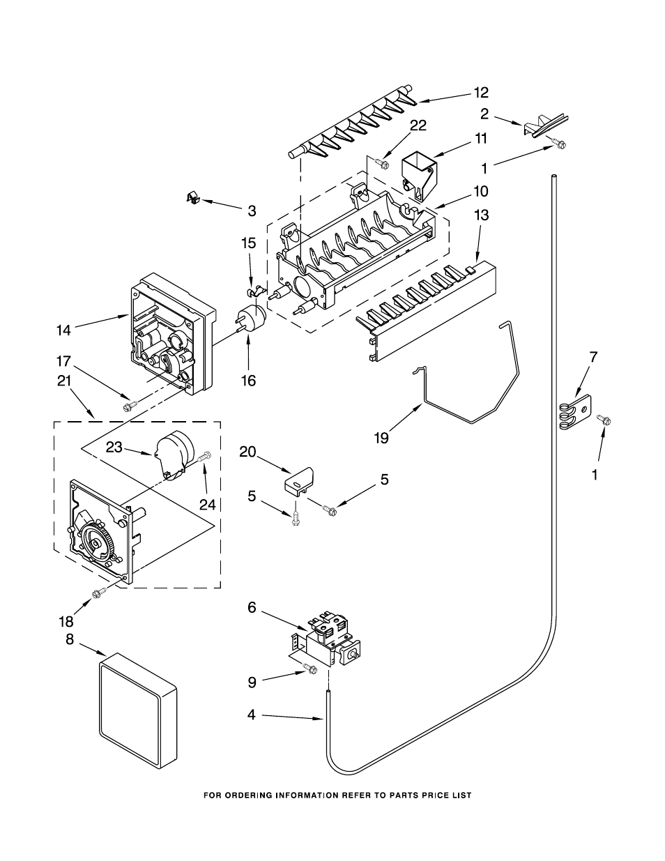 Icemaker, Icemaker parts | Amana ASD2522VRS00 User Manual | Page 19 / 21