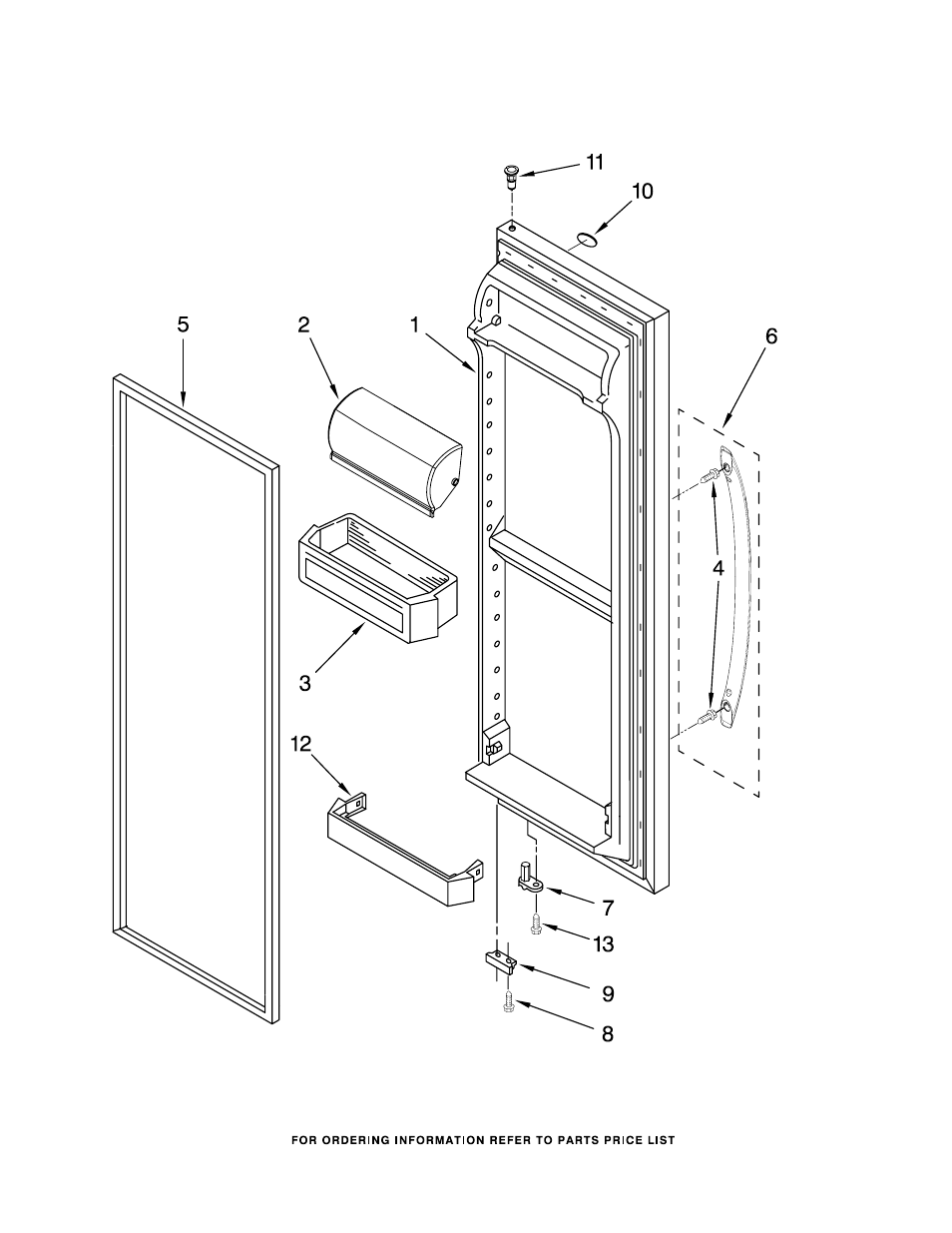 Refrigerator door, Refrigerator door parts | Amana ASD2522VRS00 User Manual | Page 9 / 21