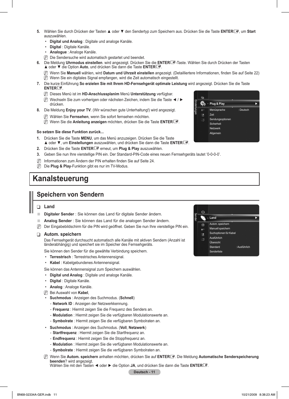 Kanalsteuerung, Speichern von sendern | Samsung PS58B850Y1P User Manual | Page 164 / 655