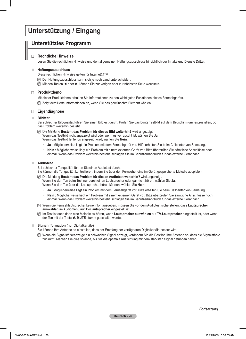 Unterstützung / eingang, Unterstütztes programm | Samsung PS58B850Y1P User Manual | Page 179 / 655