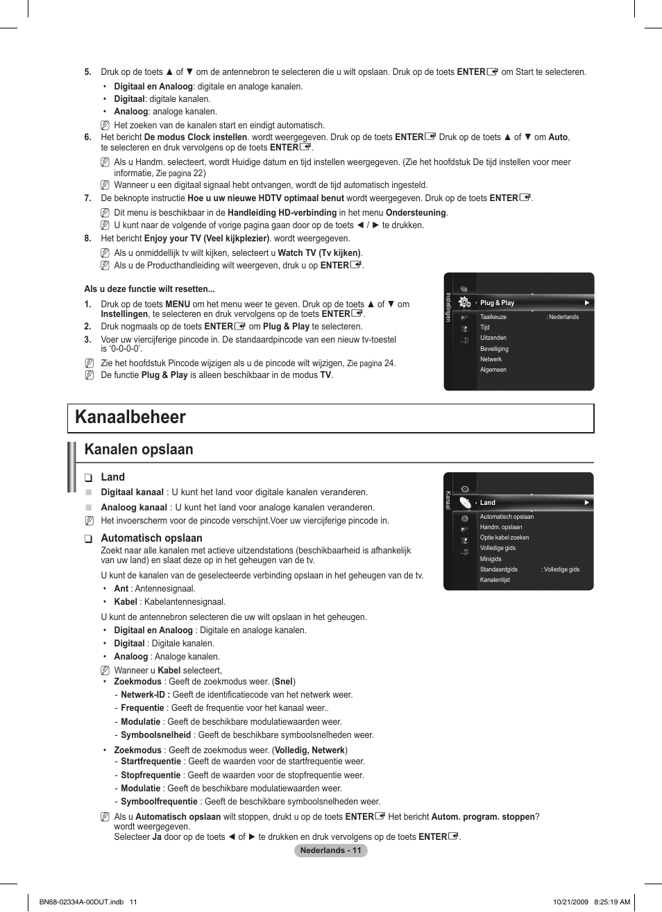 Kanaalbeheer, Kanalen opslaan | Samsung PS58B850Y1P User Manual | Page 235 / 655