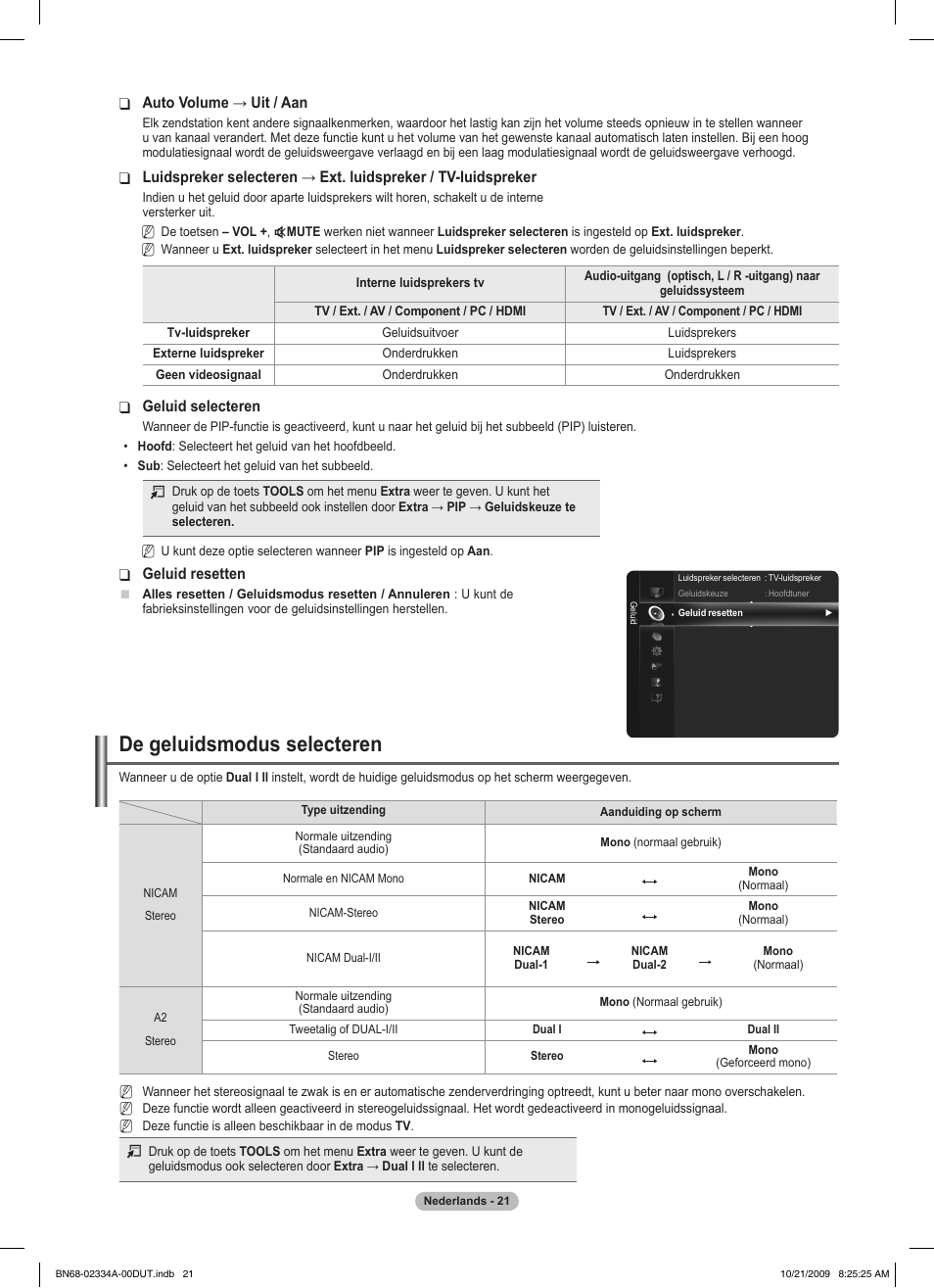 De geluidsmodus selecteren | Samsung PS58B850Y1P User Manual | Page 245 / 655