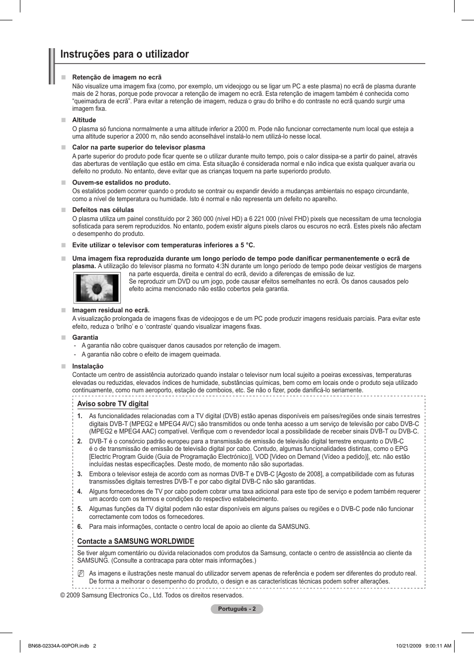 Instruções para o utilizador | Samsung PS58B850Y1P User Manual | Page 440 / 655