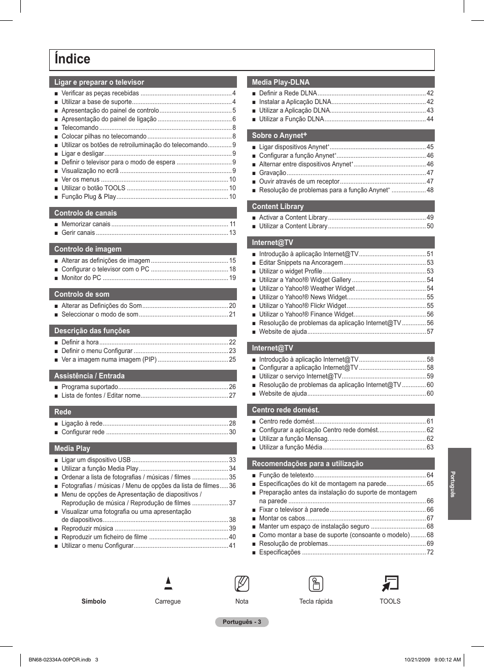 No t, Índice | Samsung PS58B850Y1P User Manual | Page 441 / 655