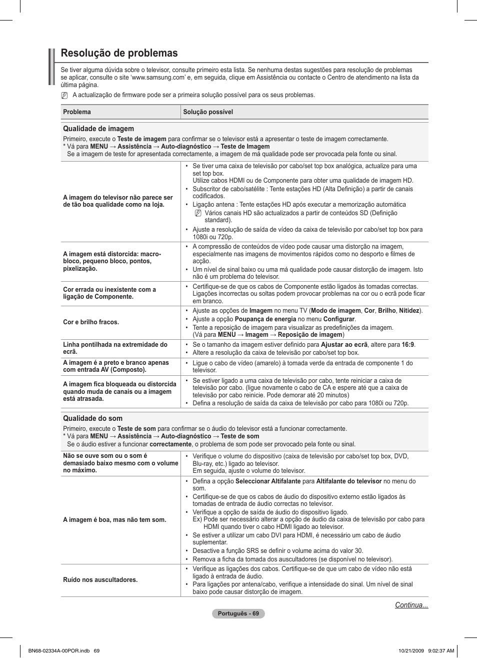 Resolução de problemas | Samsung PS58B850Y1P User Manual | Page 507 / 655
