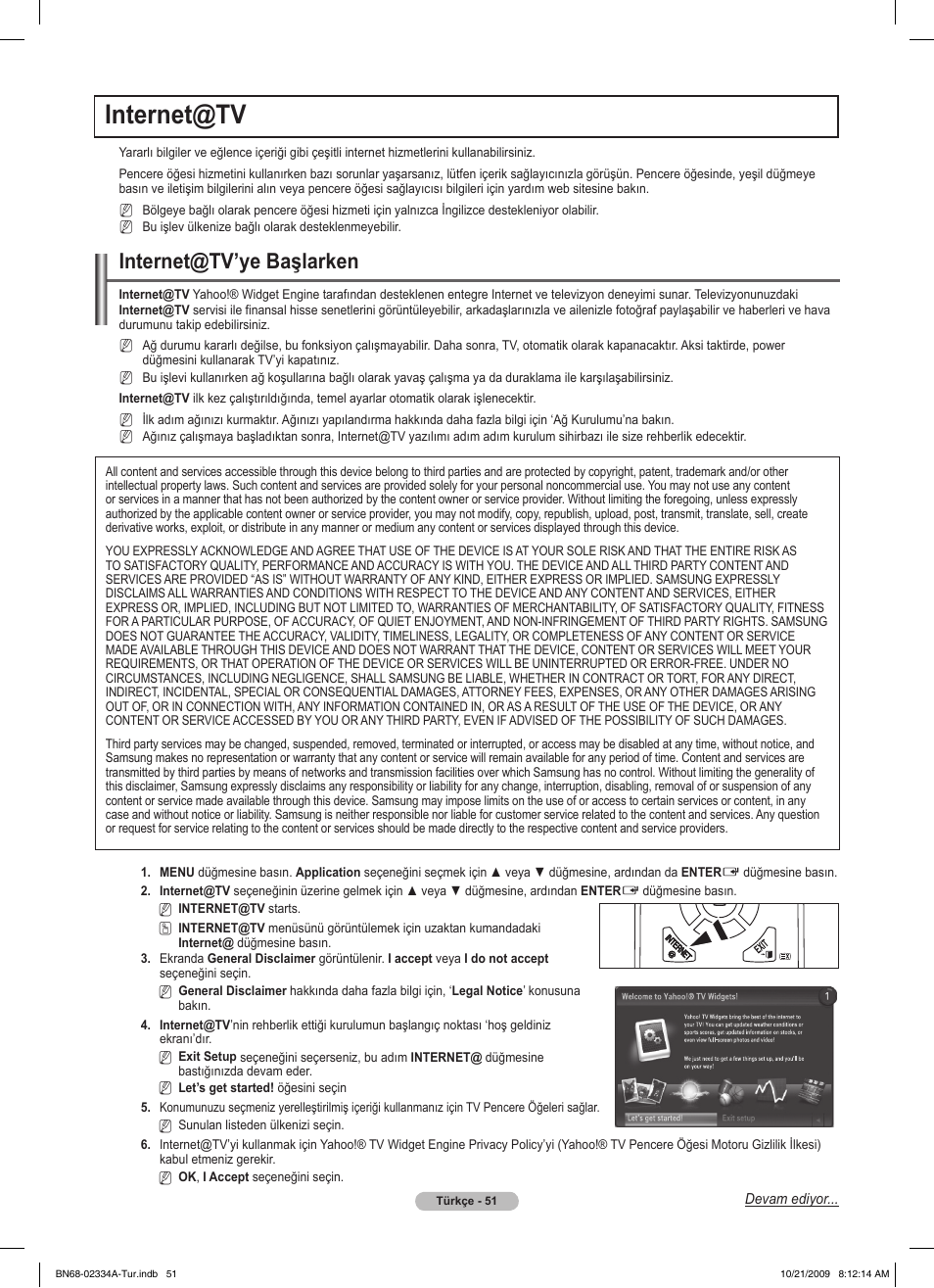 Internet@tv, Internet@tv’ye başlarken | Samsung PS58B850Y1P User Manual | Page 631 / 655