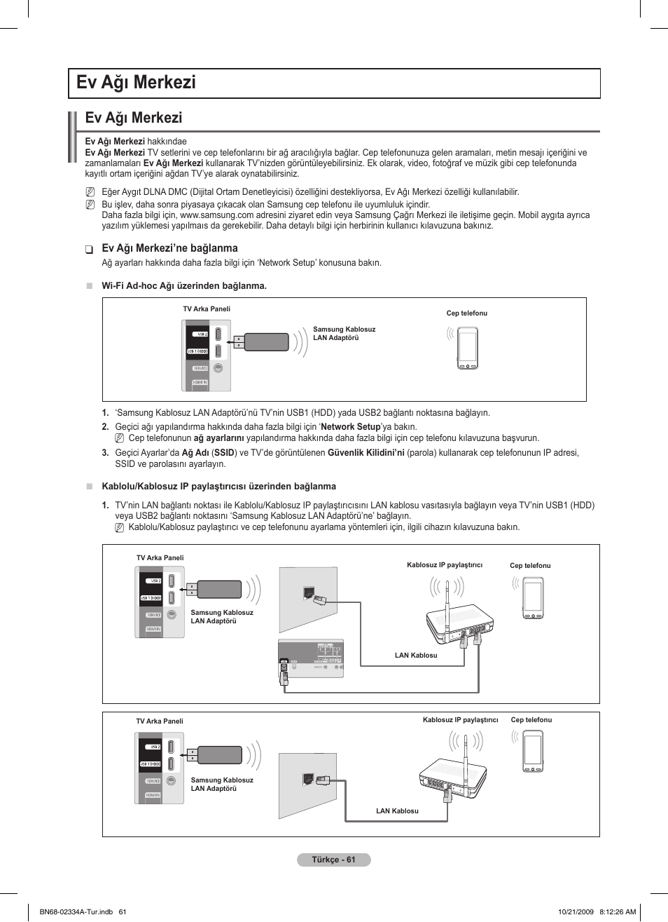 Ev ağı merkezi | Samsung PS58B850Y1P User Manual | Page 641 / 655