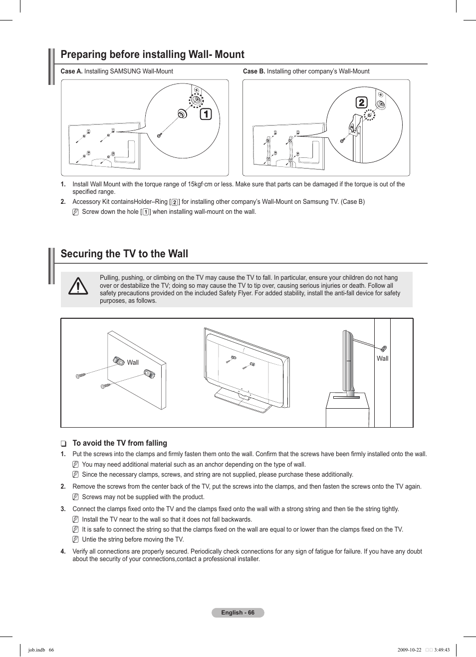 경고 주의 경고 주의 | Samsung PS58B850Y1P User Manual | Page 66 / 655