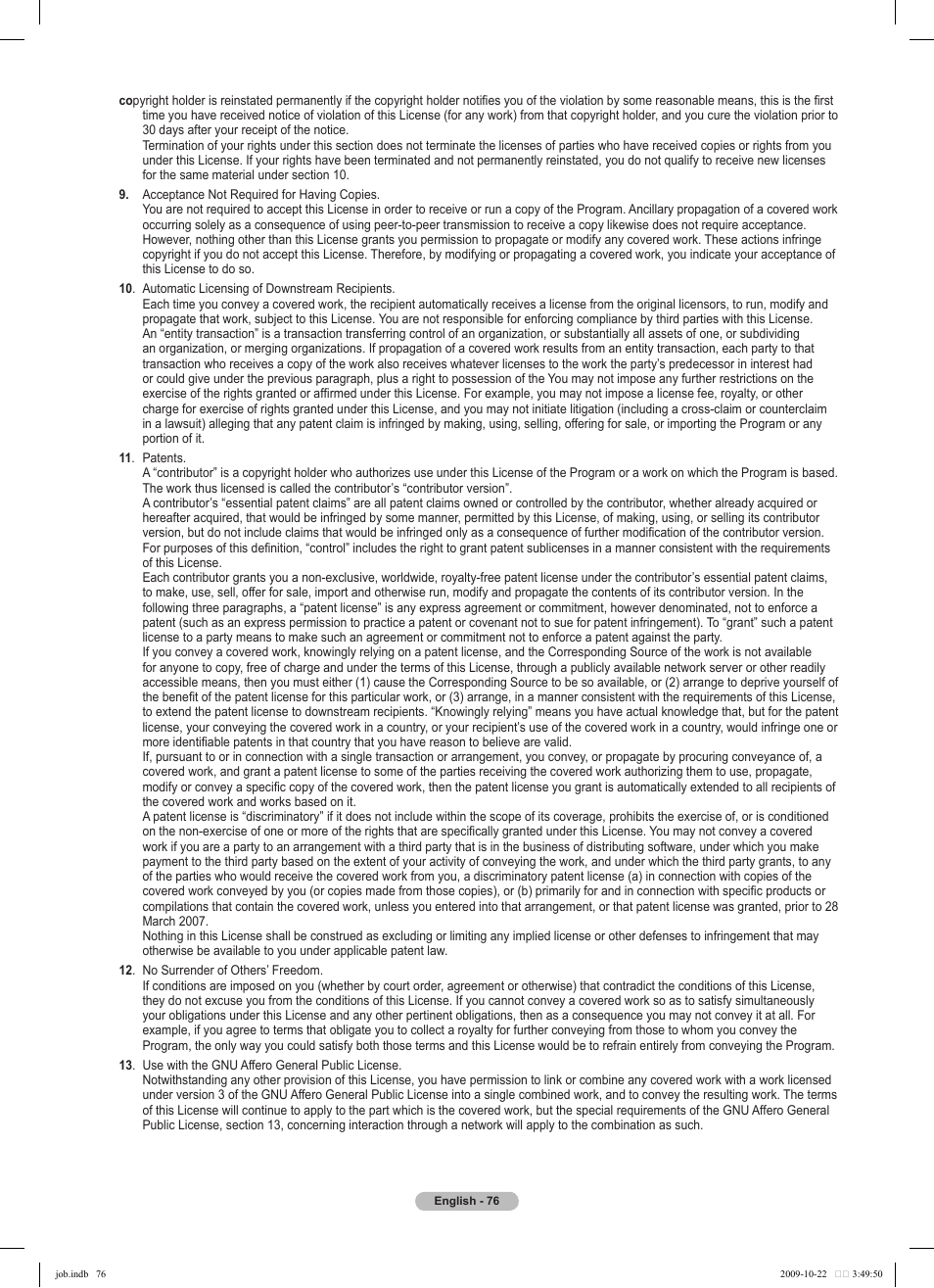 Samsung PS58B850Y1P User Manual | Page 76 / 655