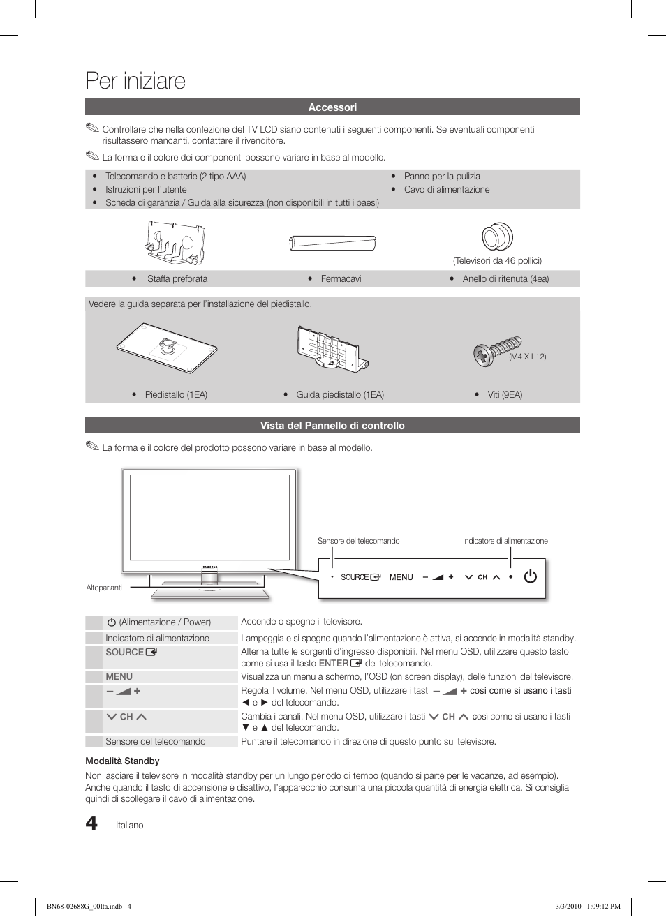 Per iniziare | Samsung LE37C550J1W User Manual | Page 148 / 194