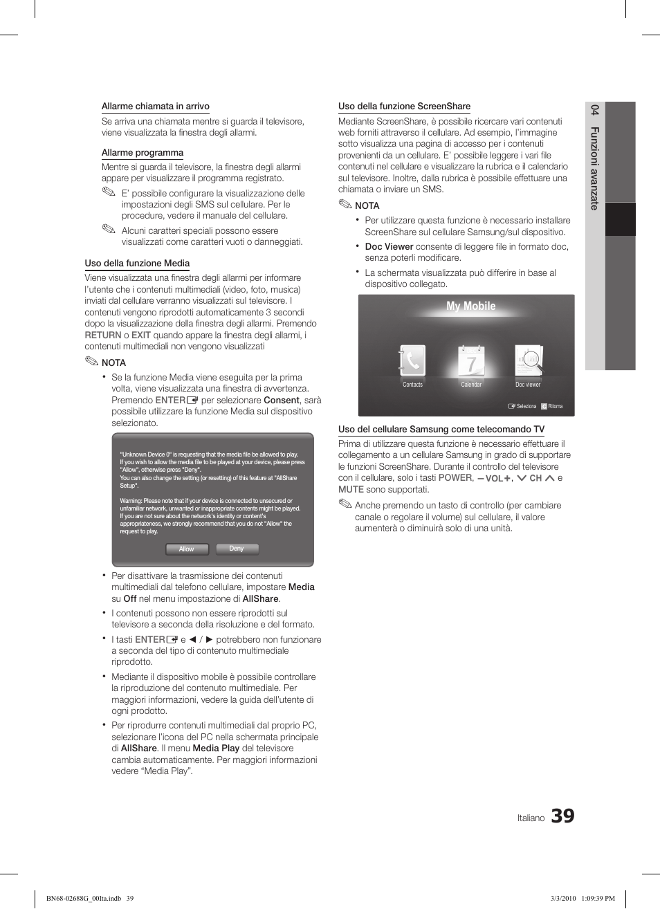 Samsung LE37C550J1W User Manual | Page 183 / 194