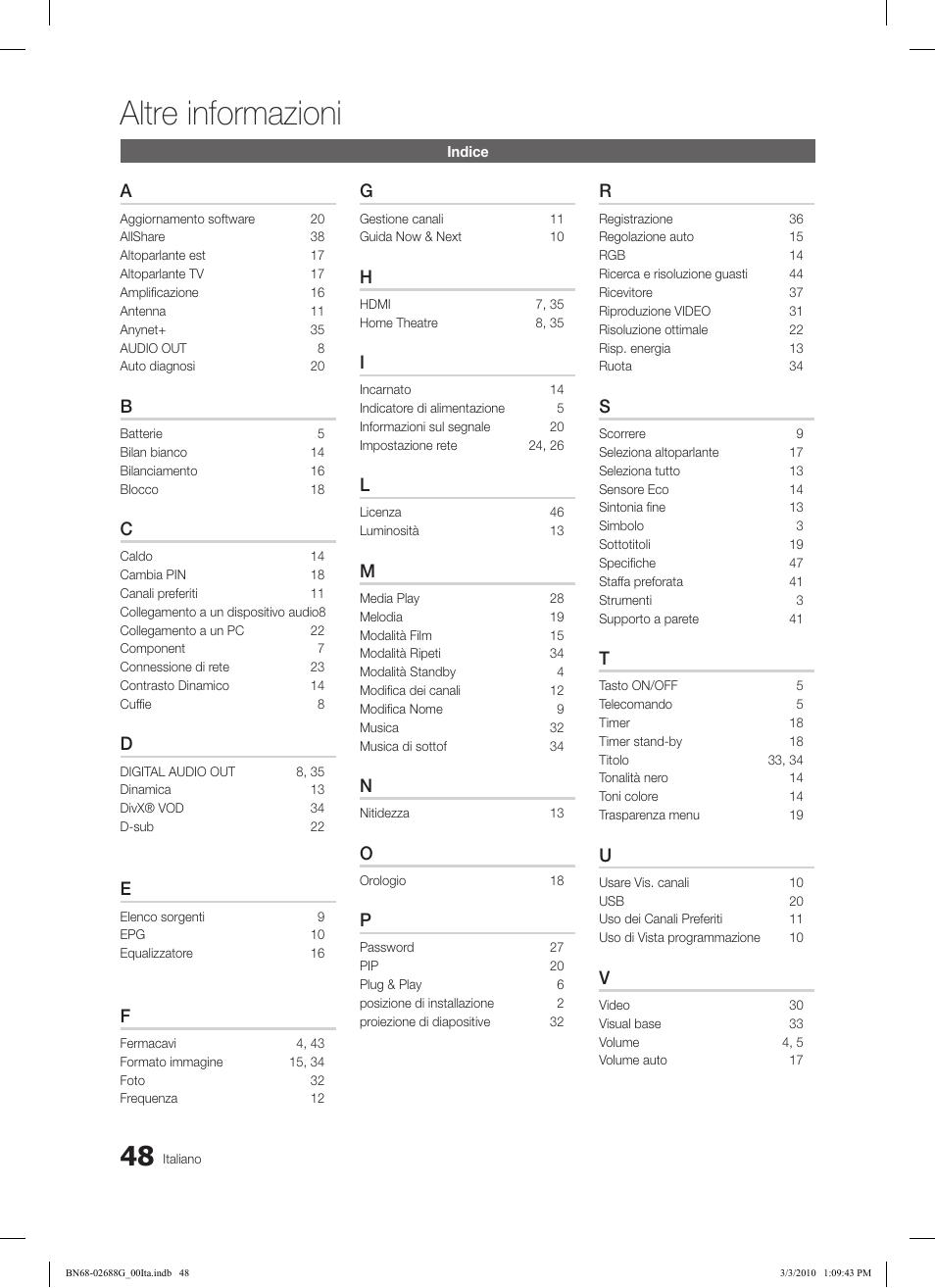 Altre informazioni | Samsung LE37C550J1W User Manual | Page 192 / 194