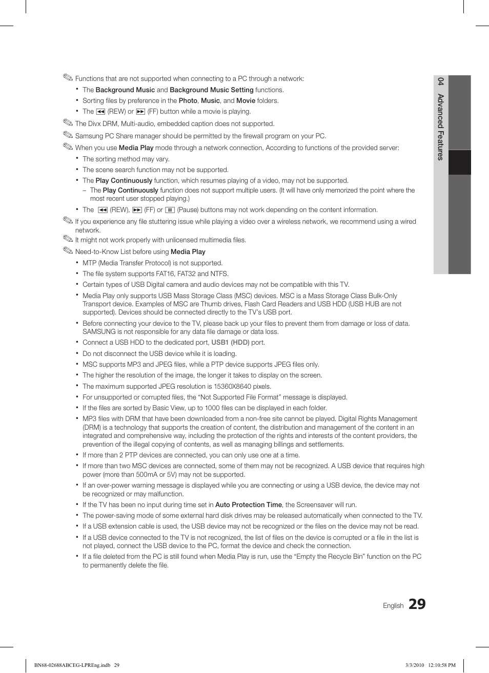 Samsung LE37C550J1W User Manual | Page 29 / 194