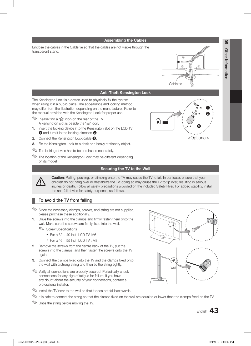 Samsung LE37C550J1W User Manual | Page 43 / 194