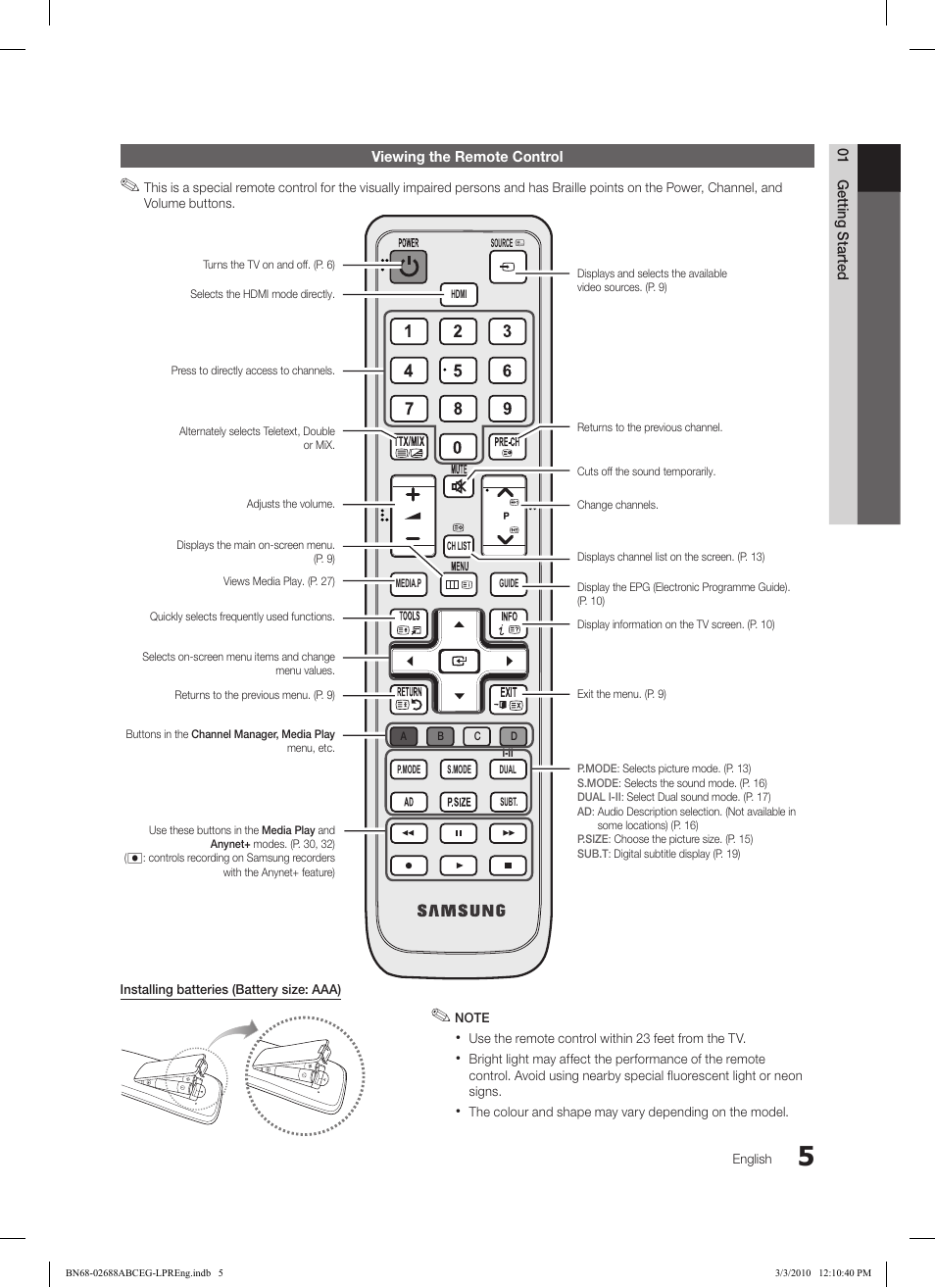 Samsung LE37C550J1W User Manual | Page 5 / 194