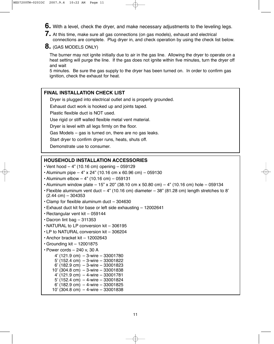 Amana Automatic Dryer User Manual | Page 11 / 37