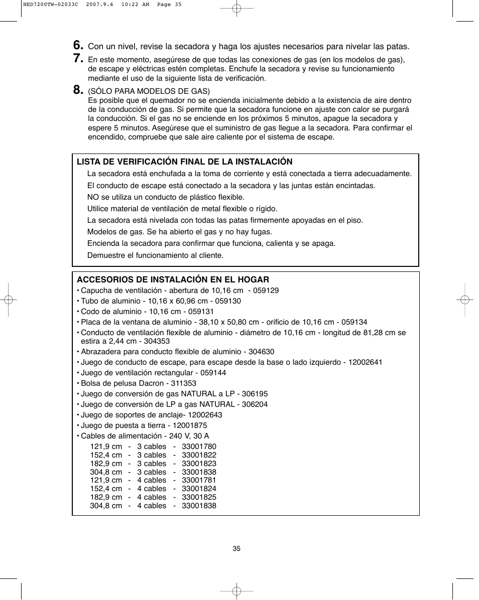 Amana Automatic Dryer User Manual | Page 35 / 37