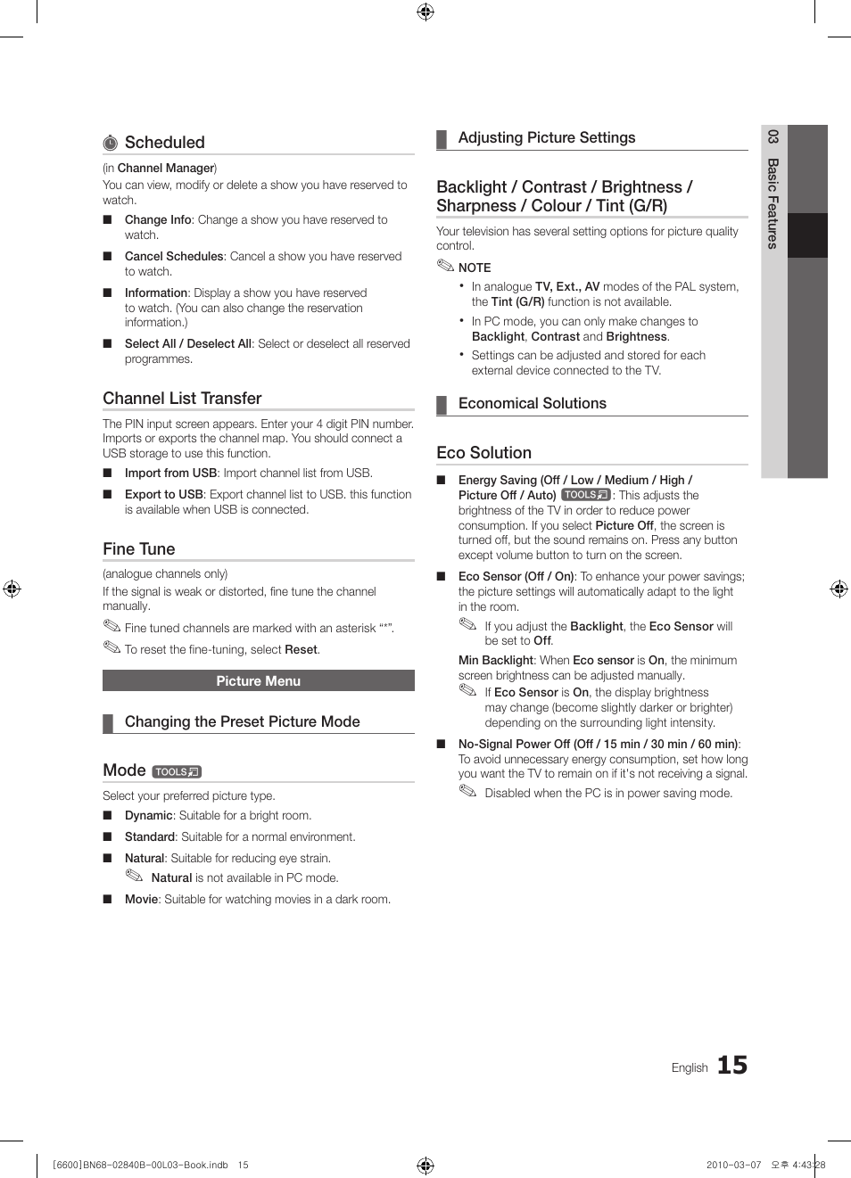 Samsung UE32C6600UP User Manual | Page 15 / 181