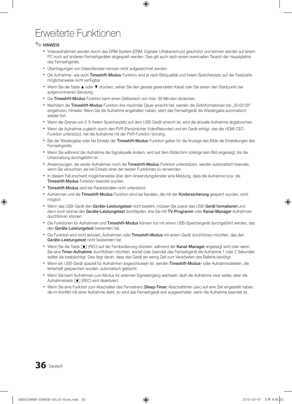 Erweiterte funktionen | Samsung UE32C6600UP User Manual | Page 156 / 181