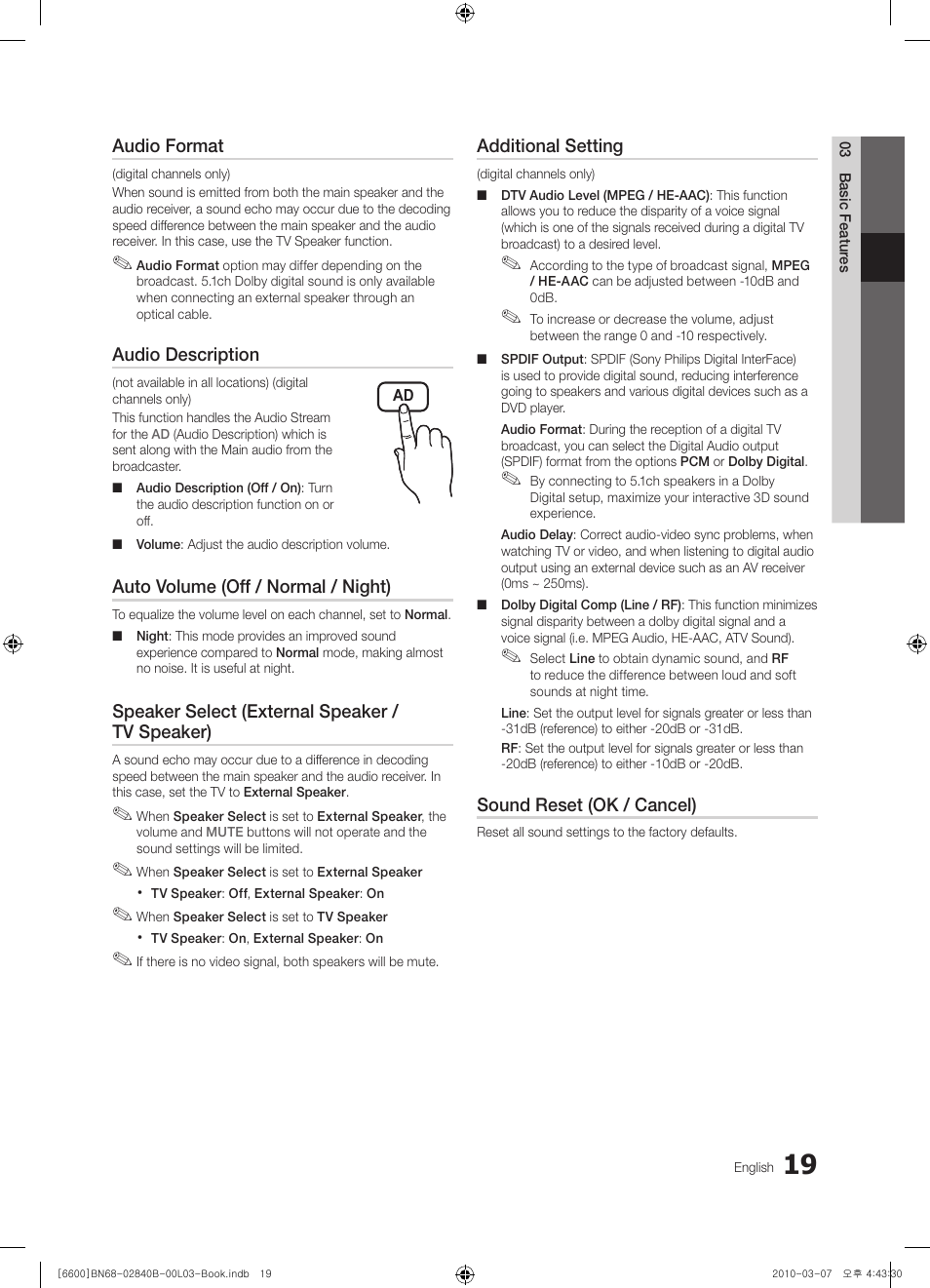 Samsung UE32C6600UP User Manual | Page 19 / 181