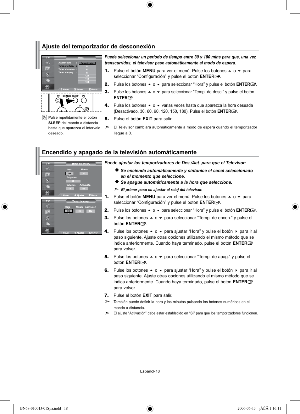 Ajuste del temporizador de desconexión | Samsung LE32S71B User Manual | Page 124 / 187