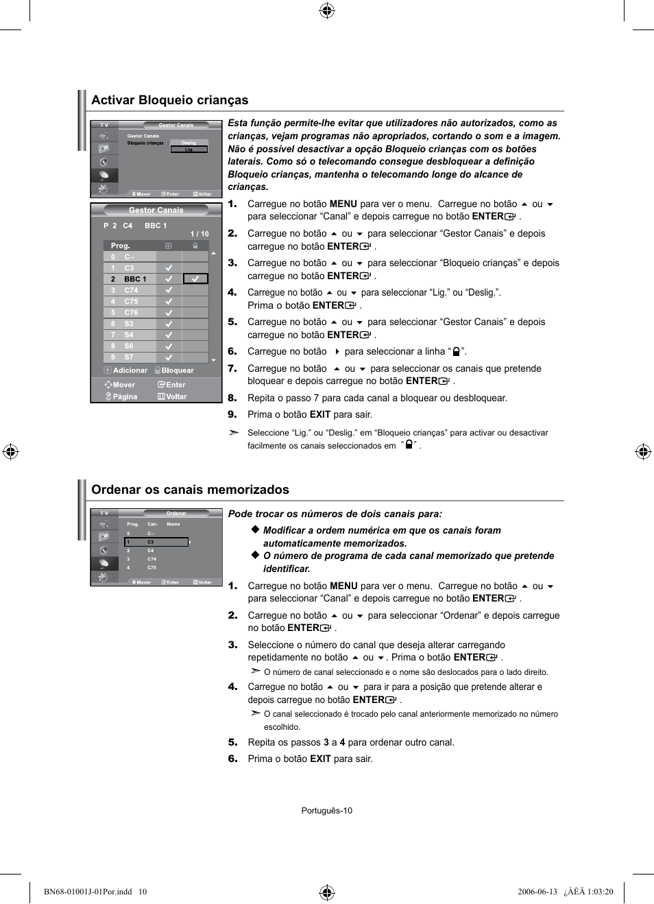 Activar bloqueio crianças | Samsung LE32S71B User Manual | Page 142 / 187