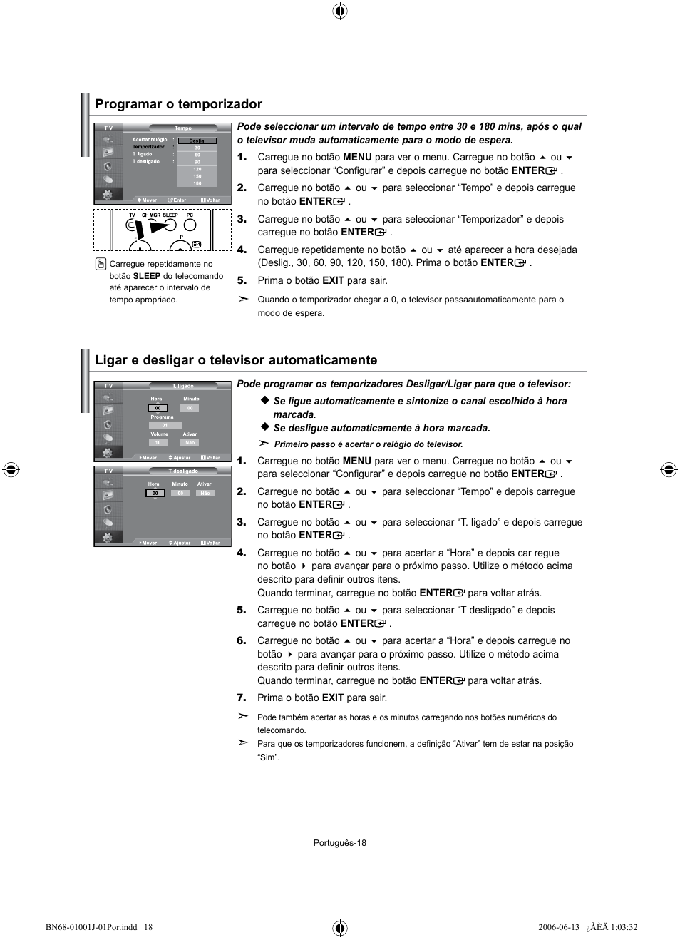 Programar o temporizador, Ligar e desligar o televisor automaticamente | Samsung LE32S71B User Manual | Page 150 / 187