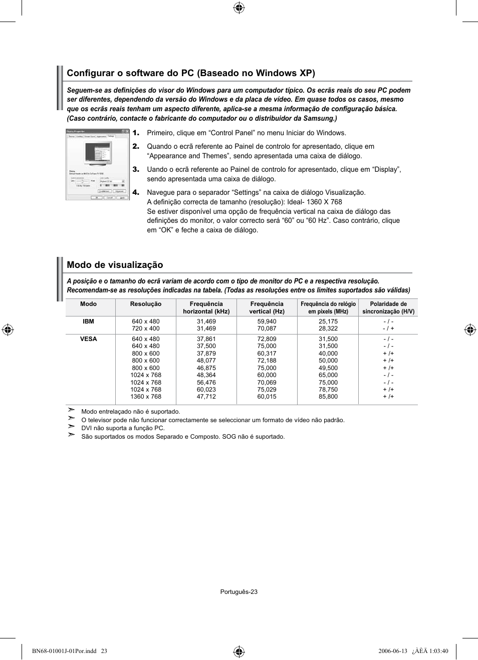 Modo de visualização | Samsung LE32S71B User Manual | Page 155 / 187