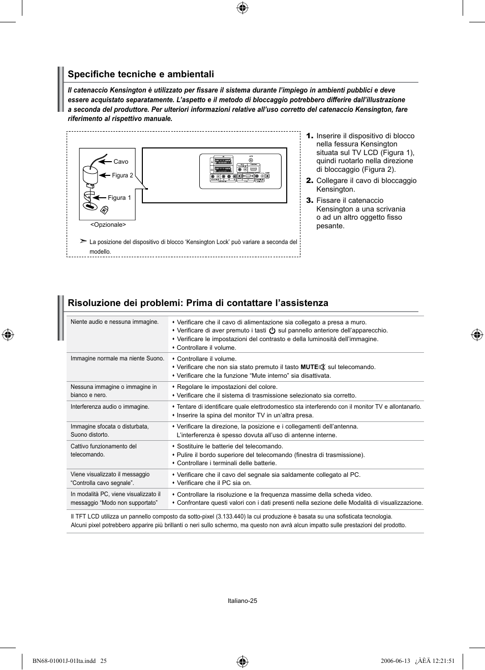 Specifiche tecniche e ambientali | Samsung LE32S71B User Manual | Page 183 / 187