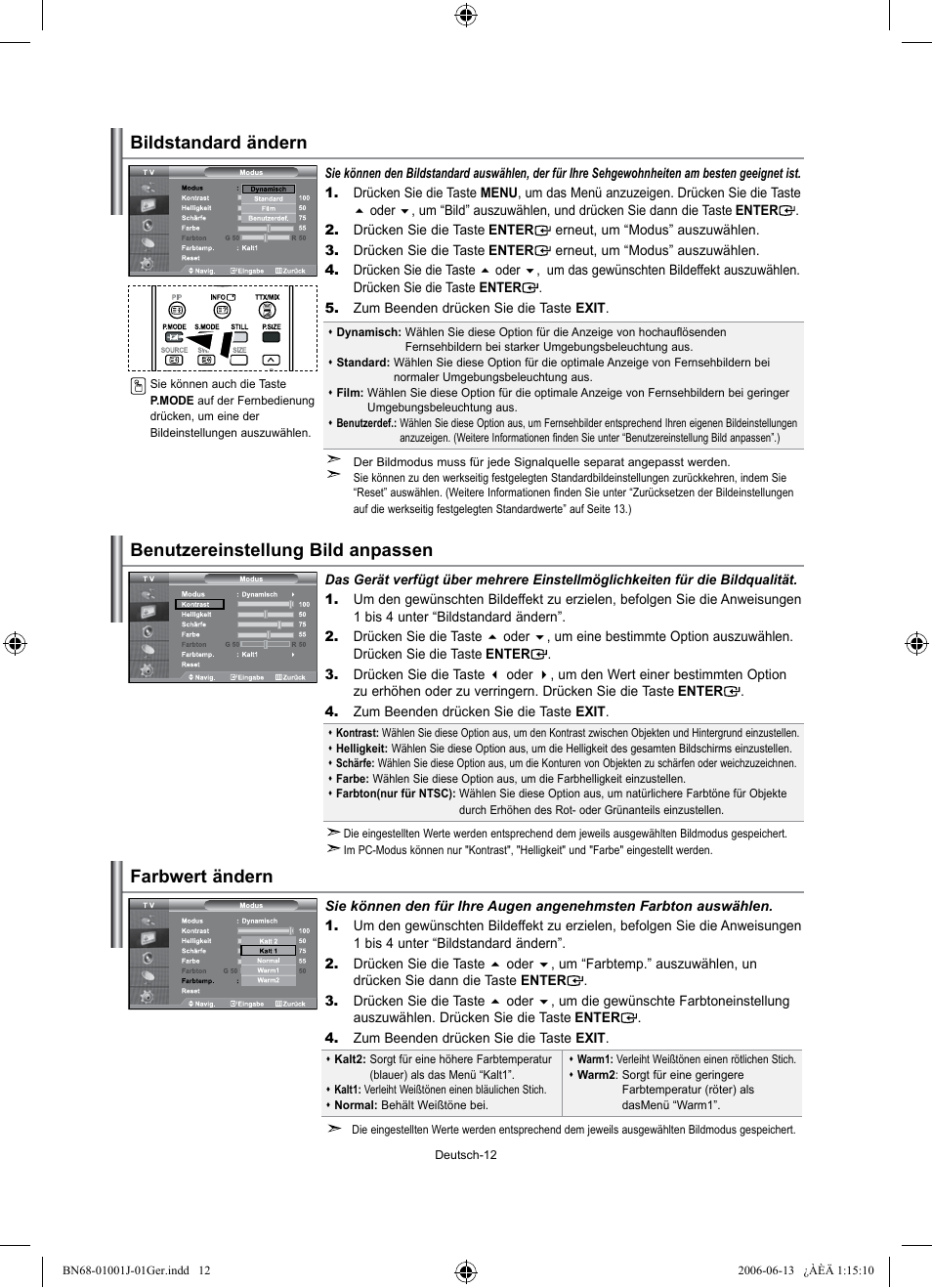 Farbwert ändern | Samsung LE32S71B User Manual | Page 66 / 187
