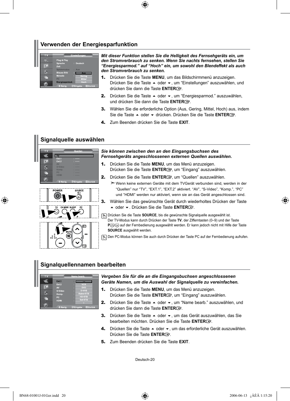 Signalquellennamen bearbeiten | Samsung LE32S71B User Manual | Page 74 / 187
