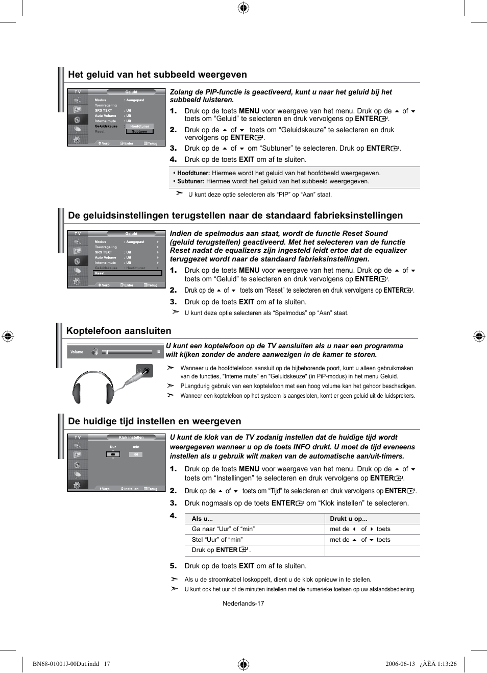 Koptelefoon aansluiten | Samsung LE32S71B User Manual | Page 97 / 187