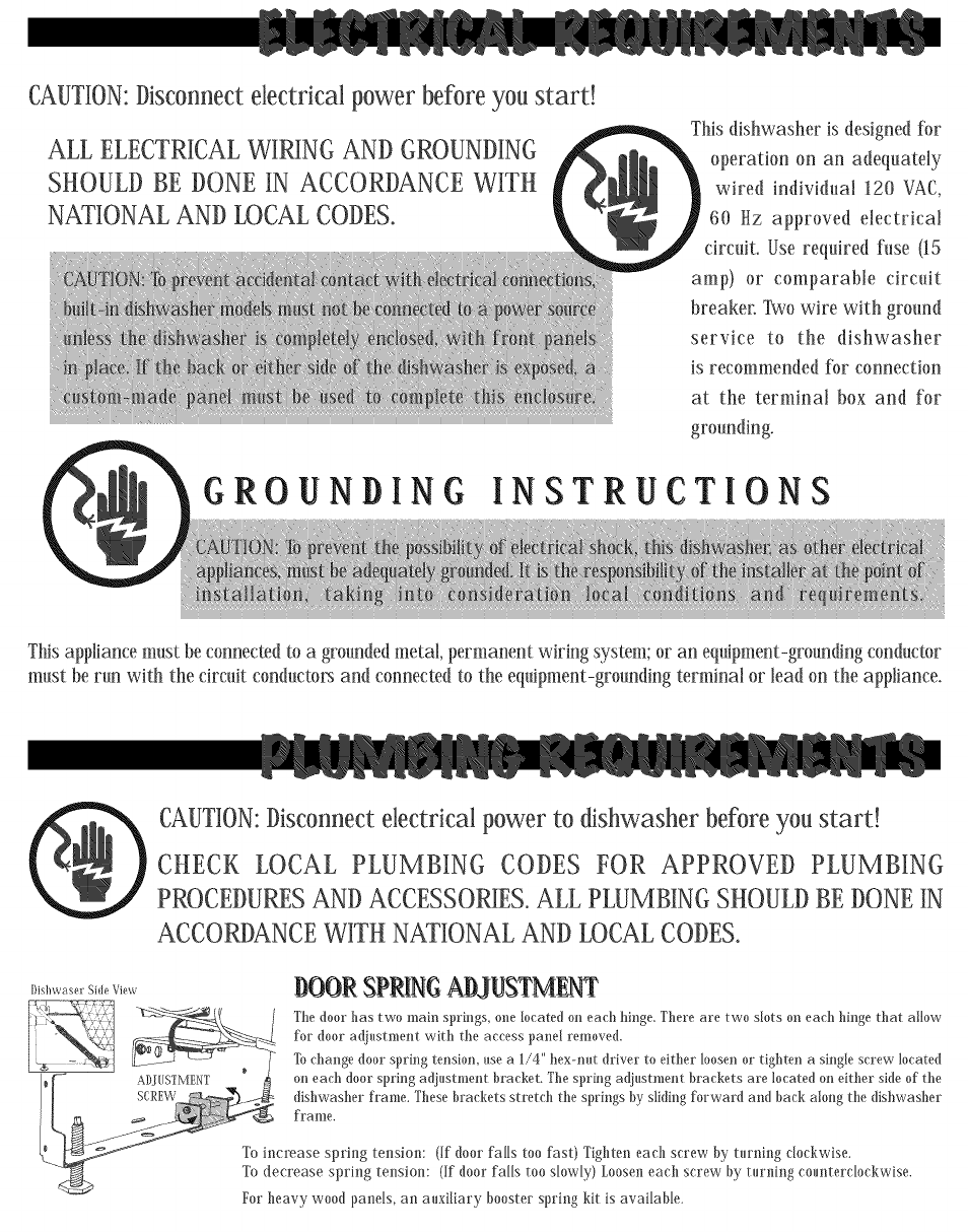 Boor spring abjustmint | Amana L0503010 User Manual | Page 6 / 6