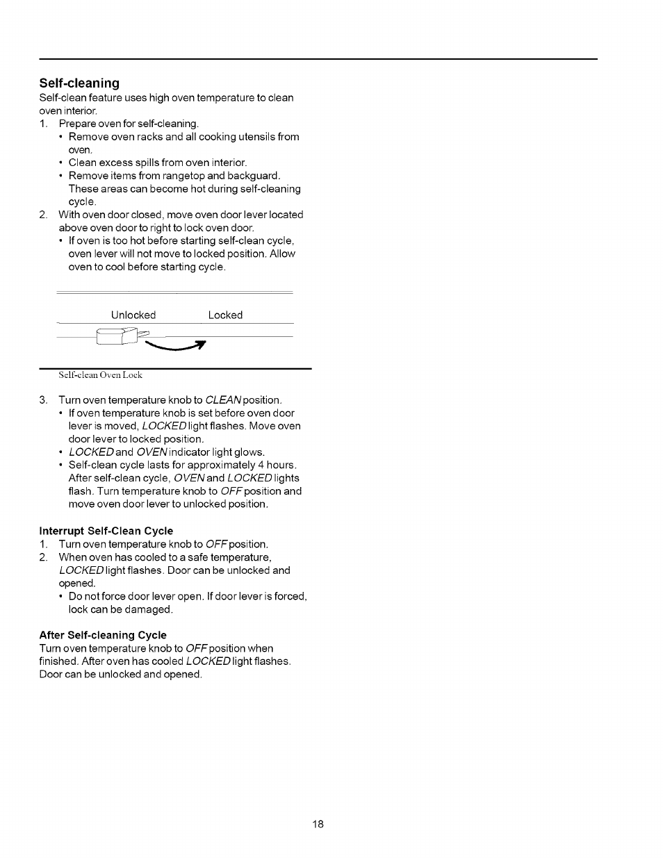 Self-cleaning | Amana ART6002 User Manual | Page 18 / 28