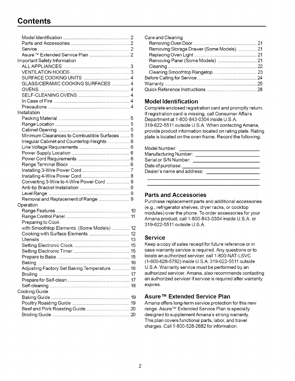 Amana ART6002 User Manual | Page 2 / 28