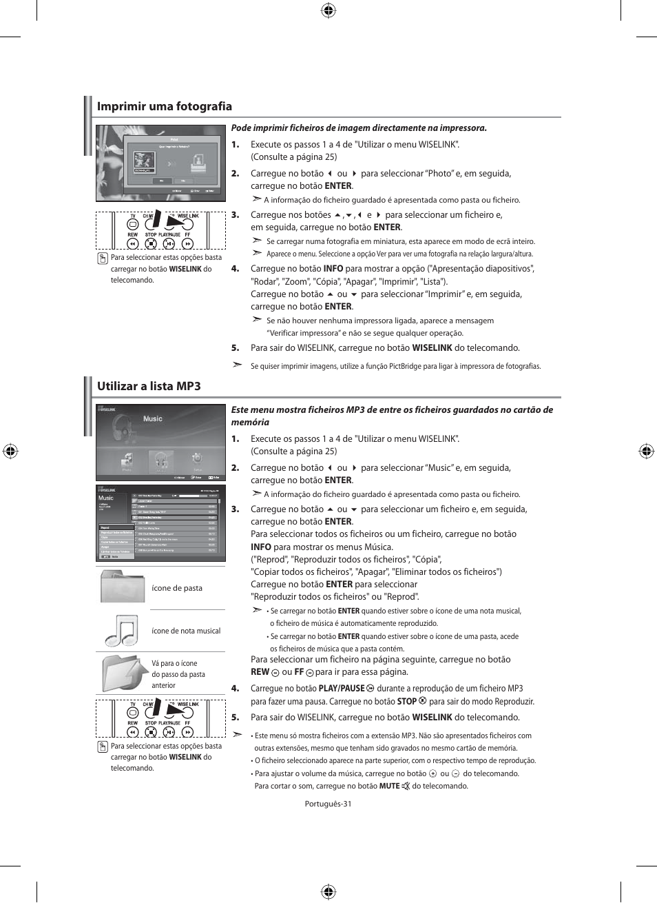 Utilizar a lista mp3, Imprimir uma fotografia | Samsung LE46F71B User Manual | Page 253 / 312