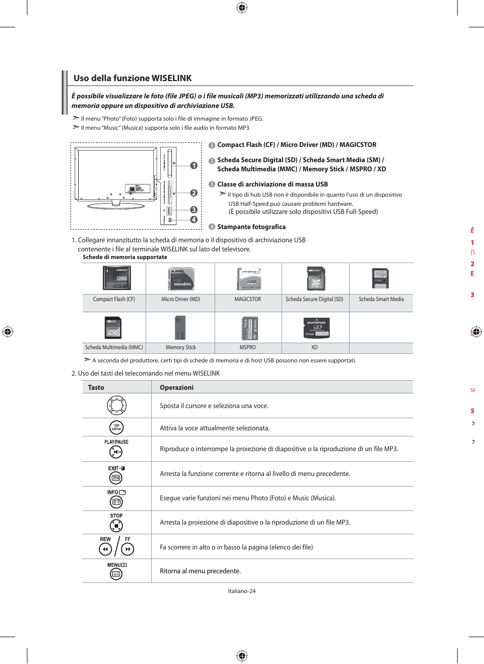 Uso della funzione wiselink | Samsung LE46F71B User Manual | Page 290 / 312