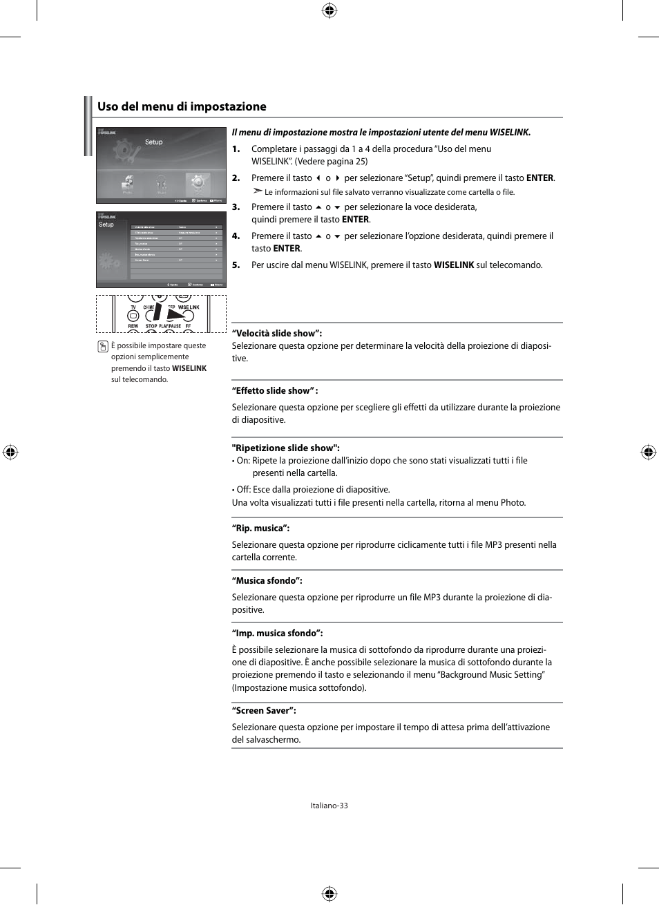 Uso del menu di impostazione | Samsung LE46F71B User Manual | Page 299 / 312