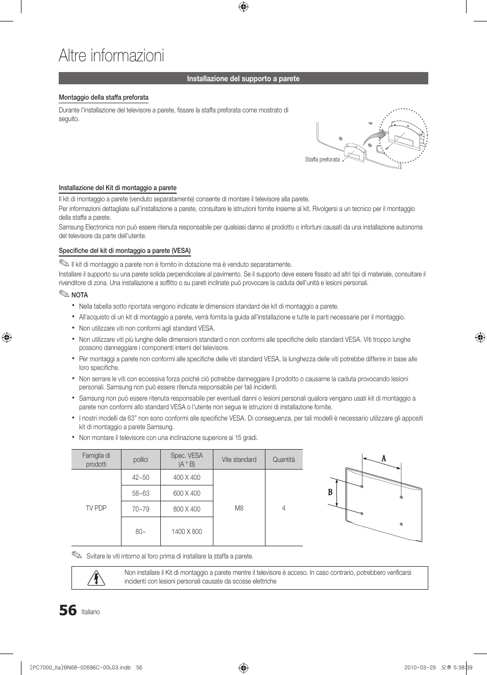 Altre informazioni | Samsung PS50C7000YP User Manual | Page 118 / 189