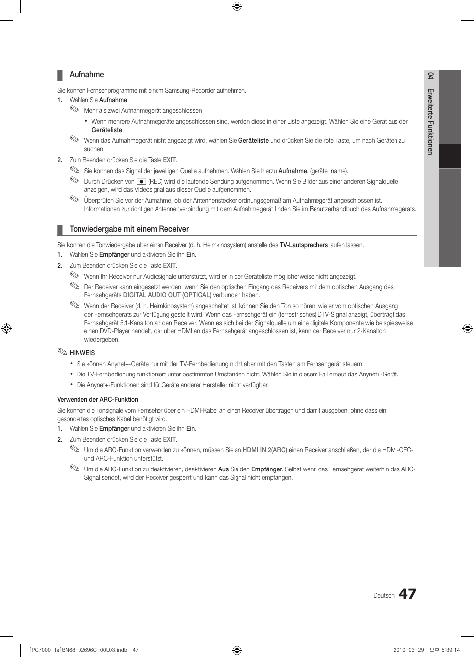 Samsung PS50C7000YP User Manual | Page 173 / 189