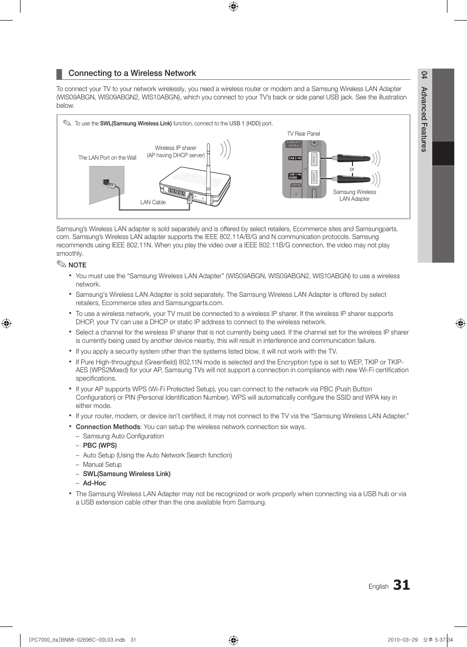 Samsung PS50C7000YP User Manual | Page 31 / 189