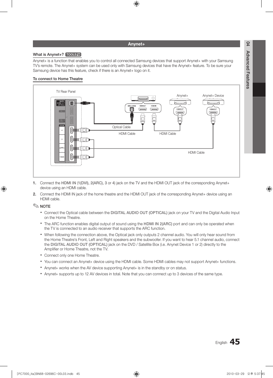 Samsung PS50C7000YP User Manual | Page 45 / 189