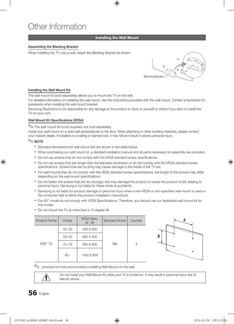 Other information | Samsung PS50C7000YP User Manual | Page 56 / 189