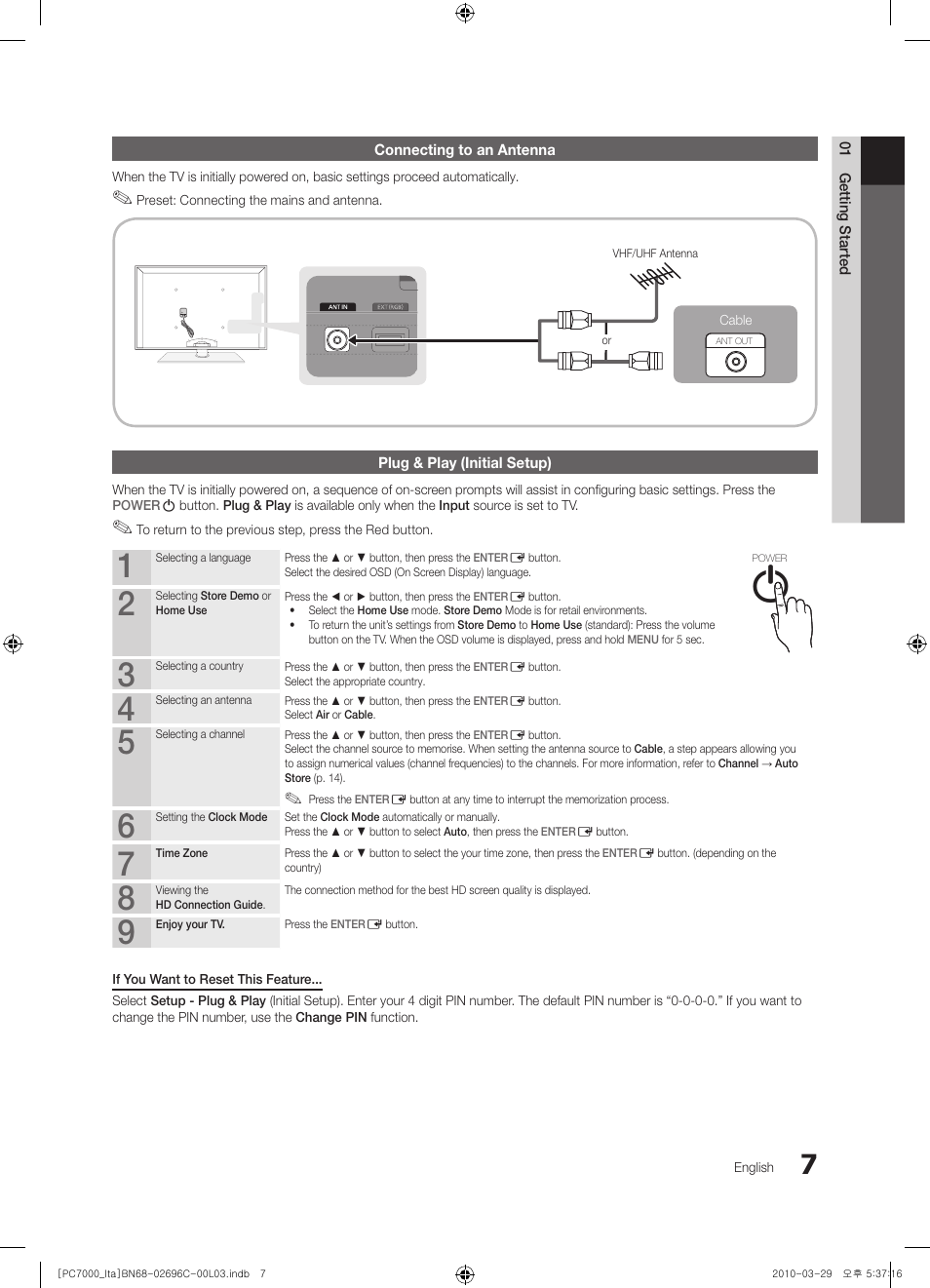 Samsung PS50C7000YP User Manual | Page 7 / 189